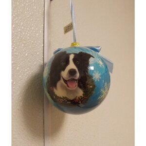 Border Collie Christmas Ornament Shatter Proof Ball 2.75" Diameter